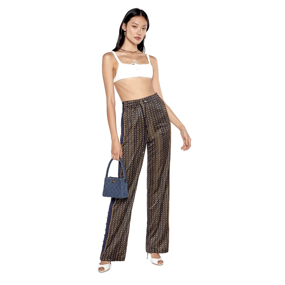 NWT Jonathan Simkhai Chain Jacquard Track Pant in Midnight Combo